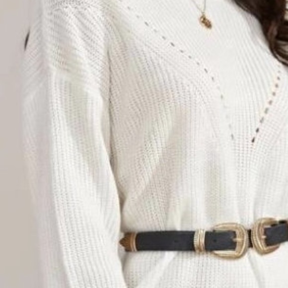 Ivory Long Maxi Sweater Dress Tunic - Picture 6 of 6